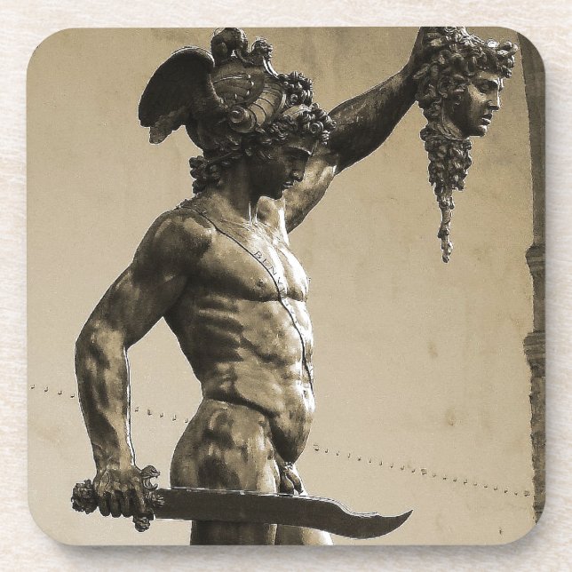 Perseus mit dem Kopf der Medusa Getränkeuntersetzer (Vorderseite)