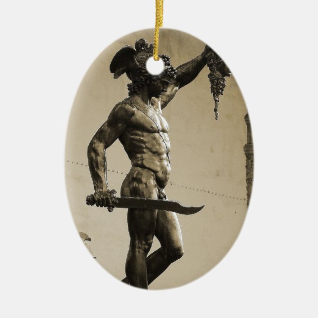 Perseus mit dem Kopf von Medusa Keramik Ornament (Vorne)