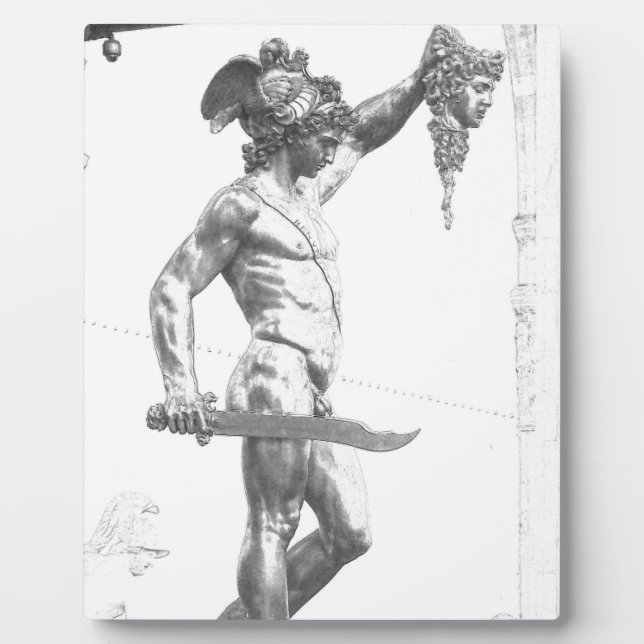 Perseus mit dem Leiter der Medusa Fotoplatte (Vorderseite)
