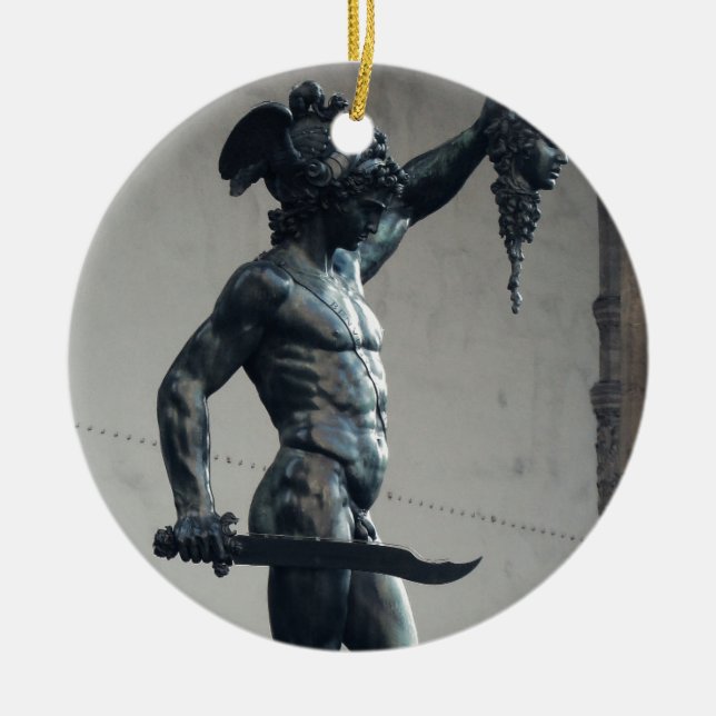 Perseus mit dem Leiter der Medusa Keramik Ornament (Vorne)