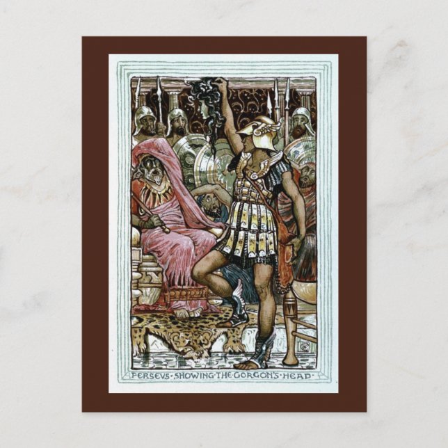 Perseus zeigt den Gorgonkopf Postkarte (Vorderseite)