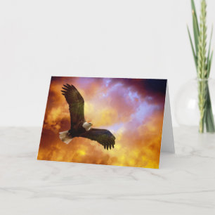 Perseverance-Eagle In Firey Clouds Blank Notecard Karte