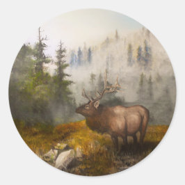 "Perseverance The Elk" Runder Aufkleber