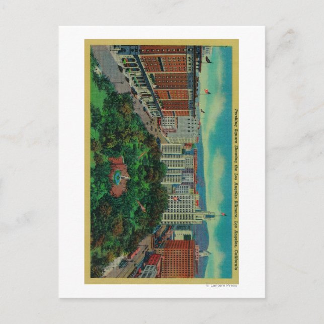 Pershing Square zeigt Los Angeles Postkarte (Vorderseite)