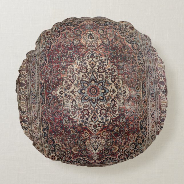 Persia Doroksh Dusty Dull Blue Grey  Rundes Kissen (Vorderseite)