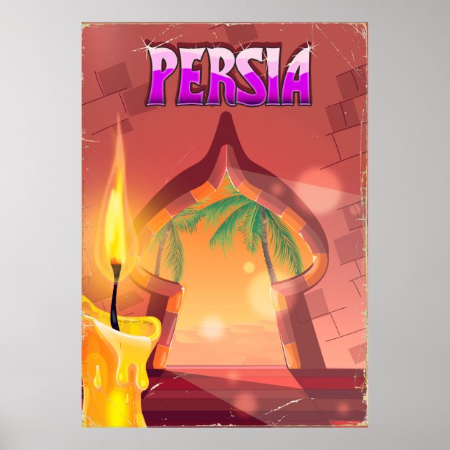 Persia Palace im warmen Abend. Poster (Vorne)