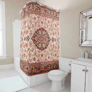 Persia Qum Tan Creme Red Duschvorhang