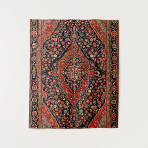 Persia Sarouk Lebendes Rotes Schwarzes  Wandteppich