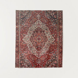 Persian Bakhtiari Deep Dark Red Tan Wandteppich