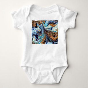 Persian Blue Agate: Oriental Luxury Texture Baby Strampler