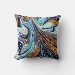 Persian Blue Agate: Oriental Luxury Texture Kissen
