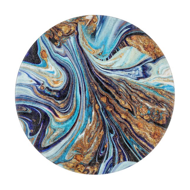 Persian Blue Agate: Oriental Luxury Texture Schneidebrett (Vorderseite)
