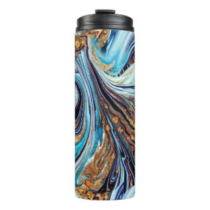 Persian Blue Agate: Oriental Luxury Texture Thermosbecher