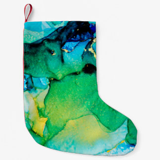 PERSIAN BLUE, Chartreuse grün. Sehr schöne Kunst Kleiner Weihnachtsstrumpf