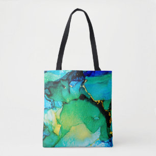 PERSIAN BLUE, Chartreuse grün. Sehr schöne Kunst Tasche