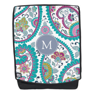 Persian Boteh Paisley Pattern Monogram Backpack Rucksack