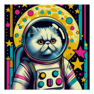 PERSIAN CAT-ASTRONAUT 5 POSTER
