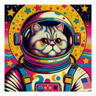 PERSIAN CAT-ASTRONAUT 7 POSTER