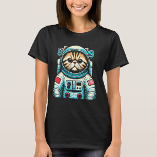 Persian Cat Astronaut Space Anzug T-Shirt