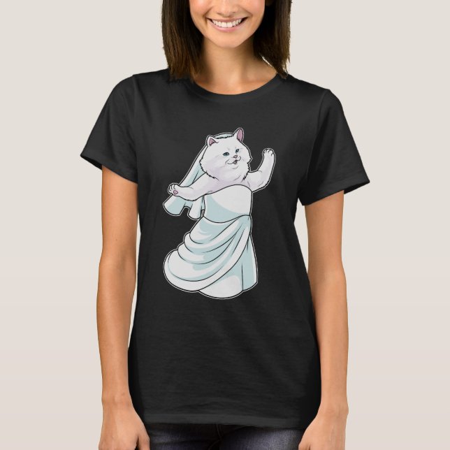 Persian cat Bride Dress Wedding T-Shirt (Vorderseite)