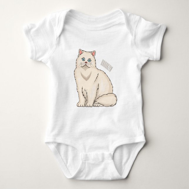 Persian cat cartoon illustration baby strampler (Vorderseite)