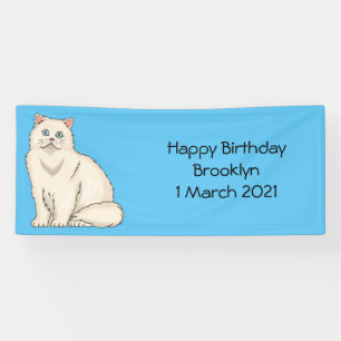 Persian cat cartoon illustration banner