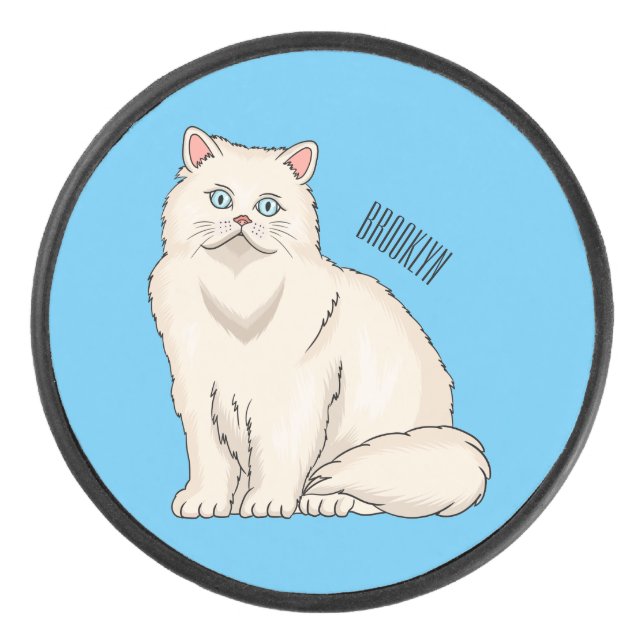Persian cat cartoon illustration  eishockey puck (Vorderseite)