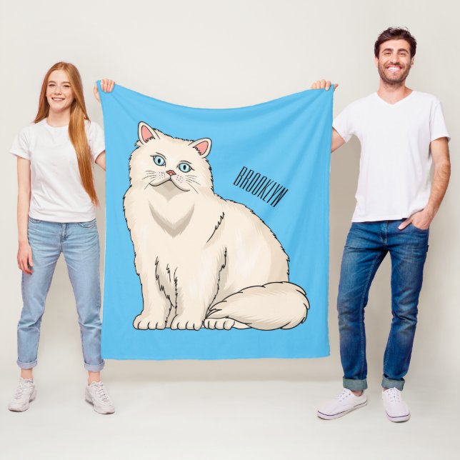 Persian cat cartoon illustration fleecedecke (Beispiel)
