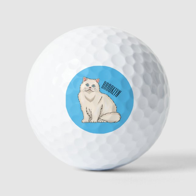Persian cat cartoon illustration golfball (Vorderseite)