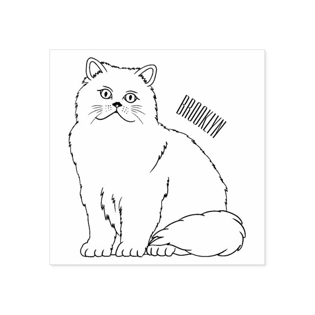 Persian cat cartoon illustration gummistempel (Prägung)