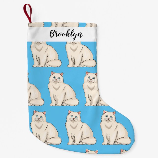 Persian cat cartoon illustration kleiner weihnachtsstrumpf (Vorderseite)