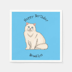 Persian cat cartoon illustration serviette