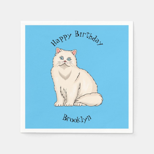 Persian cat cartoon illustration serviette (Vorderseite)