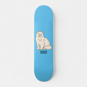 Persian cat cartoon illustration skateboard