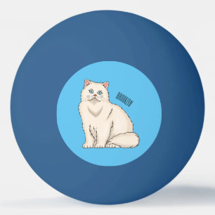 Persian cat cartoon illustration tischtennisball