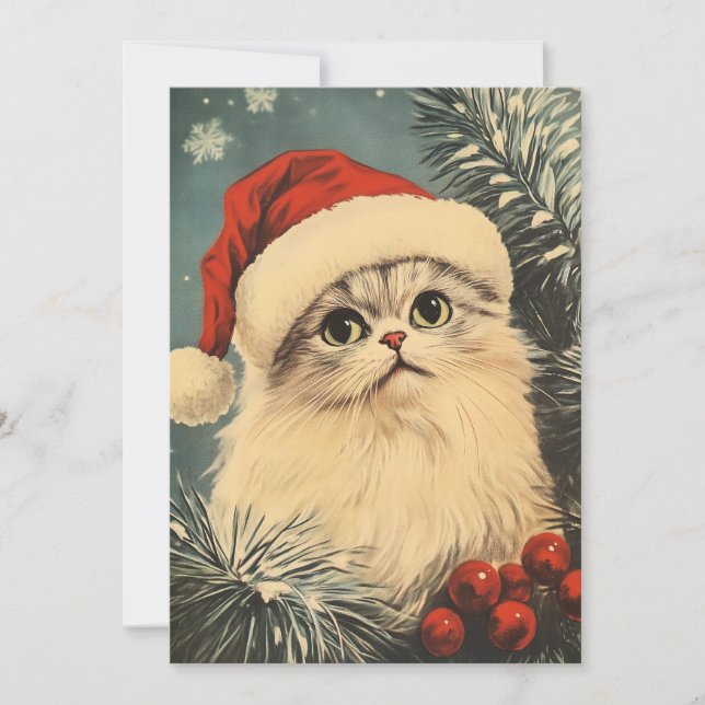 Persian Cat Christmas Feiertagskarte (Vorderseite)