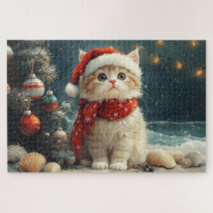Persian Cat Christmas Vintag Beach