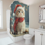 Persian Cat Christmas Vintag Beach Duschvorhang<br><div class="desc">Bringen Sie die Wärme der Ferien an die Küste mit diesem charmanten, Vintag inspirierten Design, das eine festliche Katze am ruhigen Strand ausstrahlt. Mit einer klassischen Touch nostalgischer Töne und Küstenstöcke erweckt dieses Kunstwerk den Zauber der Weihnachtszeit am Meer. Dieses Design ist perfekt für den gelungenen Urlaub geeignet und fügt...</div>