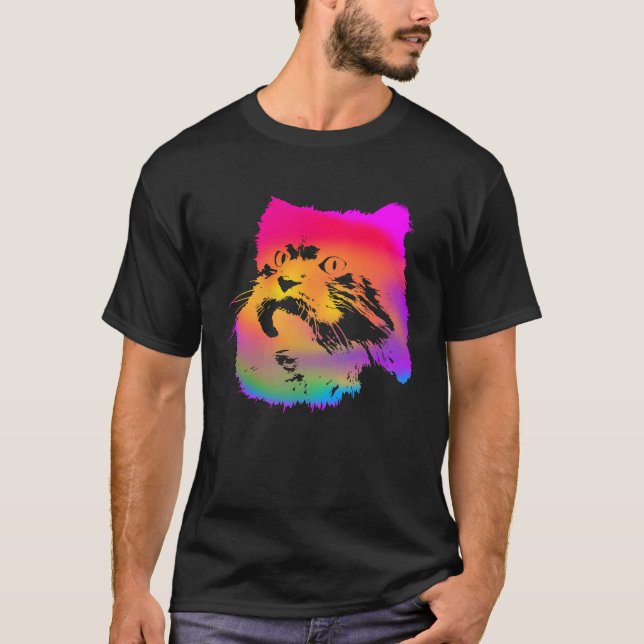 Persian Cat Cute Rainbow Cats Graphic Kitten T-Shirt (Vorderseite)