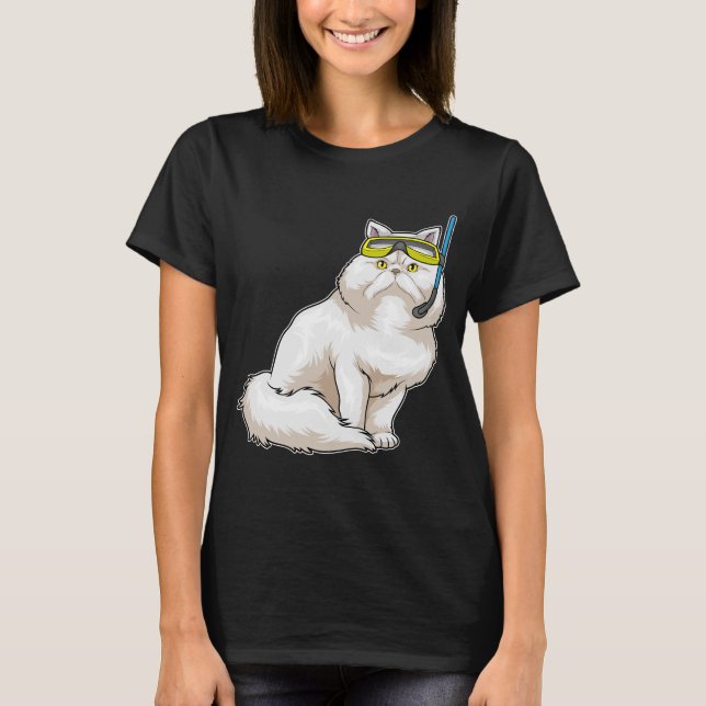 Persian Cat Diver Snorkel T-Shirt (Vorderseite)