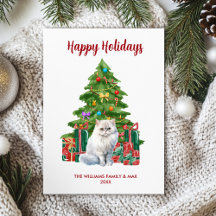 Persian Cat Family Christmas
