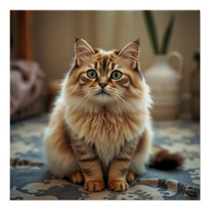 Persian Cat Lounge Floor Spaß Decor Poster
