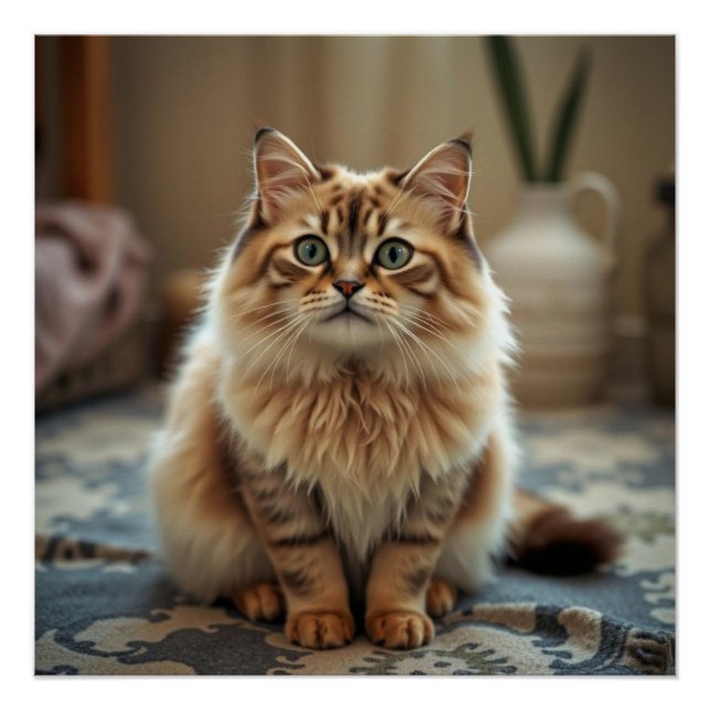 Persian Cat Lounge Floor Spaß Decor Poster (Vorderseite)