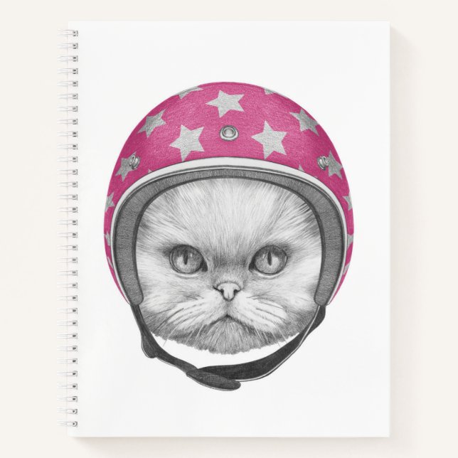 Persian Cat Motorrad Rider Notizbuch (Vorderseite)