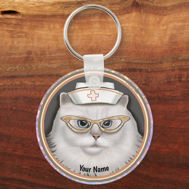 Persian Cat Nurse Schlüsselanhänger (Vorderseite)