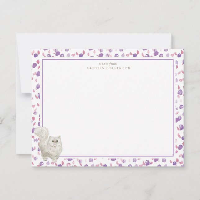 Persian Cat Personalisiert Stationery Mitteilungskarte (Vorderseite)