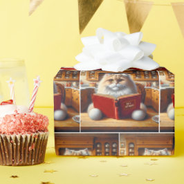 Persian Cat Reading a Book Geschenkpapier