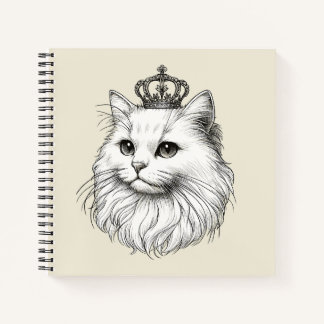 Persian Cat Wearing a Crown  Notizbuch