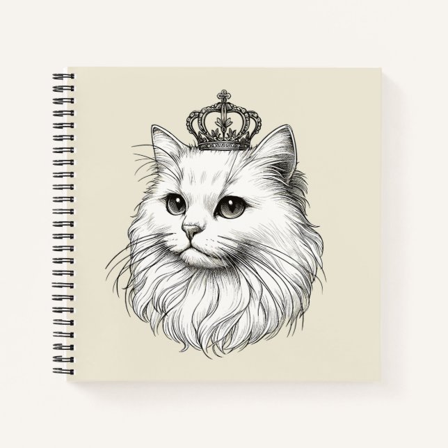 Persian Cat Wearing a Crown  Notizbuch (Vorderseite)