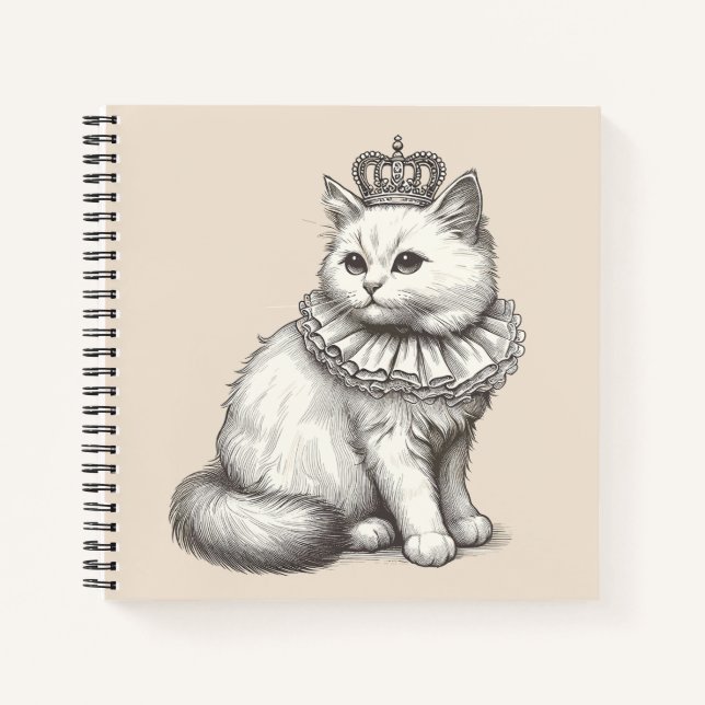 Persian Cat Wearing Crown Royal  Notizbuch (Vorderseite)